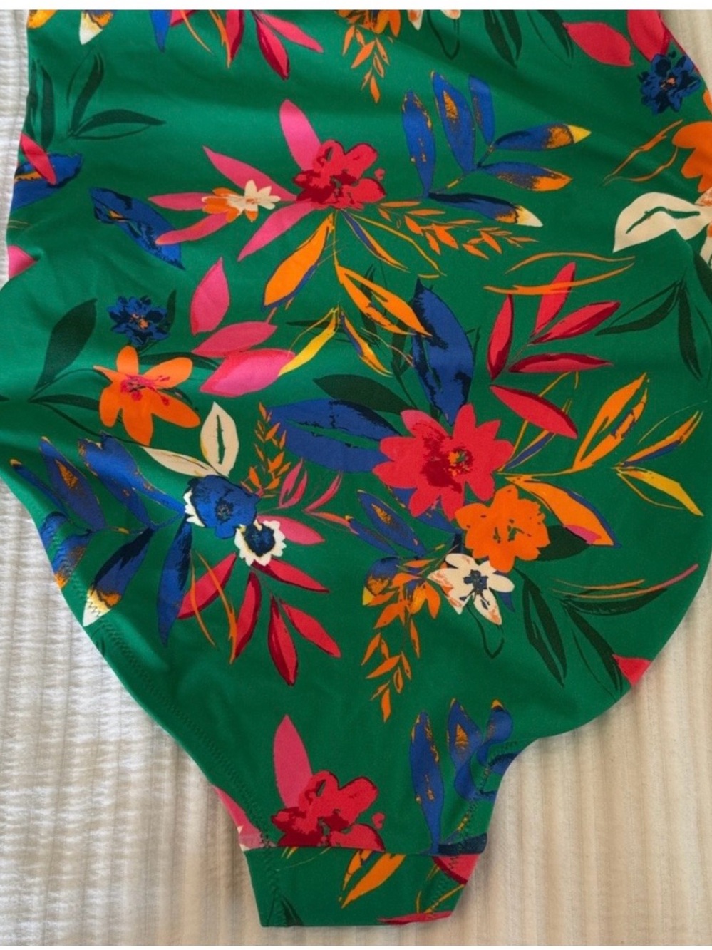 J. Crew Green Floral One-Piece Swimsuit Medium NWT - Picture 7 of 8